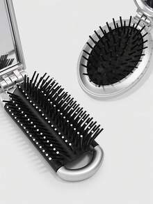 ROMWE Kawaii 2 Buah Sisir Lipat & Cermin Kucing Hitam Lucu, Sisir Airbag untuk Kembali ke Sekolah, Cermin Sisir Portabel DIY, Sisir Kecil Dekoratif Berbentuk Bintang Gaya Y2K - Warna 1 - View 6
