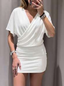 Firerie Women's Elegant Sexy Wedding Cocktail Backless Short Dress, Chain Bead Mini Dress, Bar Party Day Night White Summer - White - View 6