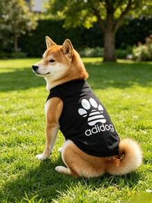 一件 Adidog 图案印花防跳蚤、防皮屑、保暖、透气运动背心，适合室内外使用，适用于猫狗。 - 彩色 - 查看 15