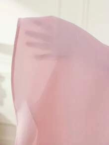 Veilorie Vestido de fiesta árabe elegante para mujer con diseño de chal, patrón floral de lentejuelas y cintura ceñida - Rosa - Ver 11