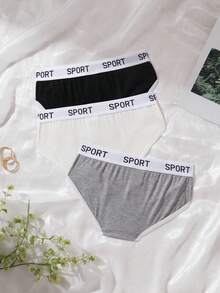 Snug Zone 女款字母腰帶休閒三角內褲 3入組 - 彩色 - 查看 2