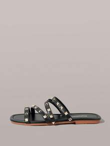 Styleloop Women's Flat Sandals, Bohemian, Beach Vacation, Western Wind, Summer Wear, Travel Essentials - dark - View 3