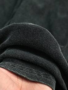 CosyJoli 大尺碼休閒針織雪花圖案直筒口袋長褲 - 黑色 - 查看 8