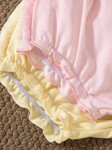 Souflis Souflis 2 Packs Baby Girls Summer Ruffle Bloomers Shorts Pink White Striped Lace Mesh - Multicolor - View 3