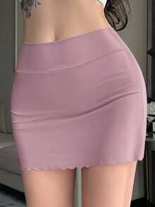 DAZY 女款防尷尬安全內褲 波浪邊三角檔護墊 - 紫色 - 查看 5