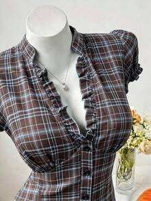 Sweetra Blus Ukuran Plus Serbaguna dengan Desain Polkadot Minimalis, Elegan, Manis, dan Pas Badan. - MultiWarna - View 1