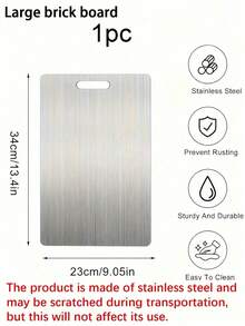 Thớt thép không gỉ Silver Sleek, Thớt bạc cho nhà bếp, Trạm chuẩn bị đảo ngược cho nhà bếp, Lý tưởng cho thịt sống, gia cầm, cá, Chống mùi và vết bẩn, Chống gỉ, Thiết kế tối giản, Thay thế cho thớt chặt, Bề mặt cho thịt, rau, trái cây, Thiết yếu cho nhà bếp hiện đại, Dễ dàng làm sạch bằng nước Bộ dụng cụ cắt nhà bếp có thể được sử dụng làm khay đựng pizza, khay đựng phô mai, đĩa, khay đựng bánh mì và bánh quy - Nhiều màu - Xem 15