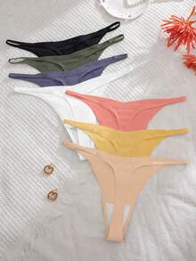 SHEIN Women's Solid Color Comfortable Seamless Panties 7-Pack - Multicolor - View 2