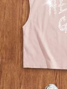Manfinity Joysei Top de tirantes corto rosa ultra holgado de talla estándar - Rosa Pálido - Ver 4