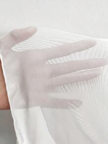 Swim Vcay Damens enfärgade plisserade avslappnade semesterstrandkimono cover-up - Vitt - Visa 3