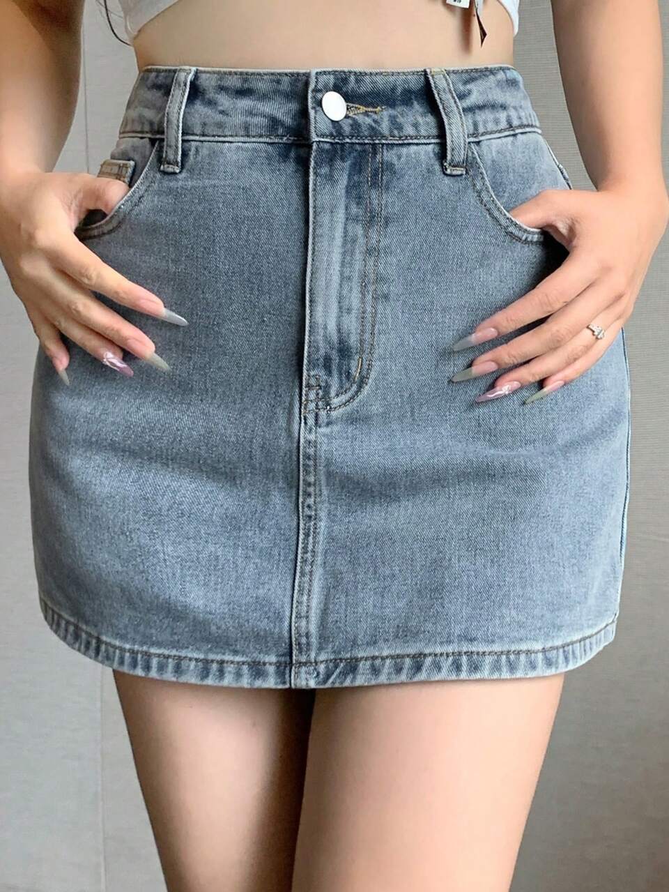 Women's Casual Denim Mini Skirt With Pockets And Zipper, Sexy & Stylish Summer
