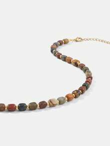 Lumivelle Picasso Jade Bead Necklace, New Design - Adjustable And Simple Birthday Gift - Picasso Jade - View 2