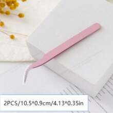 2PCS Rose Red Minimalist Eyelash Tweezers, Straight And Angled Tip Design, Two Tip Options, Precision Crafted, Easily Meets Various Needs. Thickened Steel, High Hardness, Good Elasticity, Durable. Comes With Protective Cap To Avoid Hand Injury. Comfortable Fit. - Multicolor - View 20