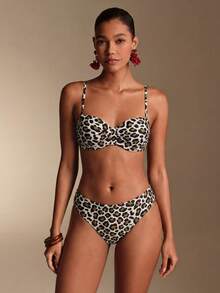 Swim Lushoire Spring/Summer Women's New Random Print Spaghetti Strap Back Tie Push Up Fashion Swimsuit 2-Piece Set - Multicolor - View 3