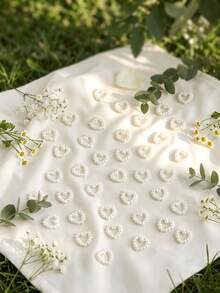 100/200/500pcs Pearl Heart Shaped Desktop Scattering Decor, Plastic Faux Pearl Wedding Desktop Decor, DIY Craft Nail Art Decoration For Wedding Party Cake, Size: 0.47 Inch - love - View 10