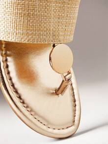 SHUZIA Women's Casual Holiday Flat Toe Sandals - Gold - View 7