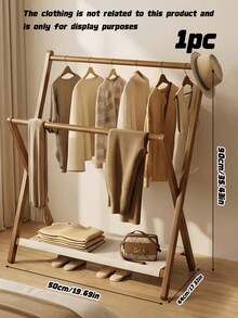 1pc Compact Foldable Bamboo Vertical Clothes Rack, Suitable For Home Use, Can Be Used As Towel Rack, Multi-Function Coat Rack, Storage Rack, Independent Wardrobe Storage Rack, Multifunctional Storage Solution For Bedroom And Living Room, Burr-Free Design Protects Clothes, Can Also Be Used As Simple Shoe Rack And Storage Rack. - Multicolor - View 11