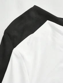 SHEIN EZwear 秋季新款不對稱領口不對稱領性感女款T恤上衣，適合日常通勤、聚會、秋冬夏季、聖誕節、新年、感恩節、派對、婚禮、海灘、畢業典禮、時尚優雅、約會、通勤、情人節、度假、Y2K、外出、畢業典禮及其他場合 - 彩色 - 查看 10