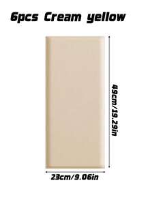 6pcs 50cm*23cm Soft Anti-Collision Minimalist Solid Color 3D Self-Adhesive Wall Stickers, PU Soft Packaging, Peel And Stick, Washable, Suitable For Bed Side And Tatami Wall Decoration, Thickened Wall - multicolor - View 14