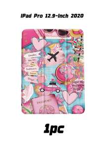 Aesthetic Y2K Pink Graffiti Case Compatible With IPad Air & Pro, Cool Sticker Bomb Printed Smart Tablet Cover, Stylish Maximalist Shell - Multicolor - View 10