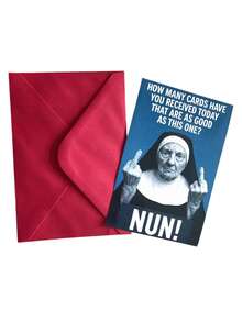 Funny Rude Birthday Card For Adults Offensive Humor Hilarious Nun Joke Card For Men Or Women Sarcastic Best Friend Greeting For Him Her Brother Sister Unusual Naughty Gag Gift - 18*13cm - View 5