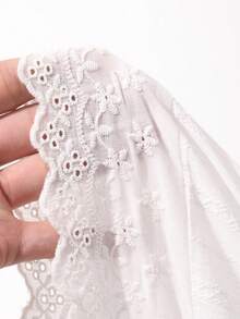 Dazy Plus Contrast Lace A-Line Camisole Top, White Layered Casual Tank Top For Girls, Versatile Spring/Summer Style - White - View 5