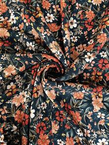 SHEIN CURVE+ Summer Pink Dense Print Full Skirt Cool Comfortable Plus Size Skirt - Multicolor - View 6
