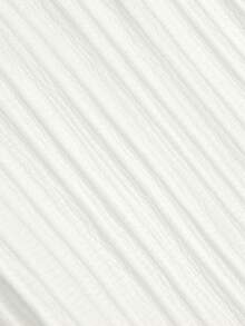 Sweetra Plus Size Women Solid Color Pleated Casual Versatile Daily Outing Long Sleeve Shirt Fall - White - View 6