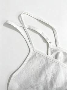 Linhara CURVE Camisole sexy casual fashion din bumbac sintetic alb, cu cataramă decorativă, pentru femei, mărime plus - alb - Vizualizare 10