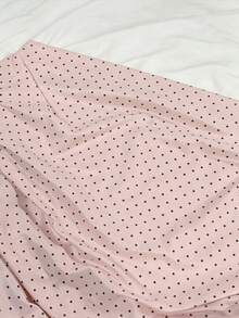IslaSuriya Atasan Crop Tanpa Tali Motif Polkadot Berkerut untuk Wanita, Cocok untuk Pakaian Kasual Sehari-hari di Musim Panas - Baby Pink - View 5
