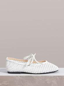 Styleloop Ladies Woven White Flat Shoes, Holiday Atmosphere, Summer Wear, A Must For Travel - White - View 1