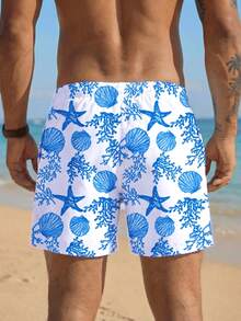VIVINTIMO Plus Size Men's Drawstring Waist All-Over Print Beach Shorts, Suitable For Island Vacation, Couple Date, Hawaiian Vacation, Holiday - Multicolor - View 2