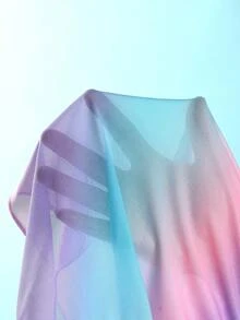 SHEIN 青少年女孩漸層紫色豹紋罩衫 時尚休閒 精緻優雅 女款 適合游泳 適合度假 適合夏季 - 彩色 - 查看 7