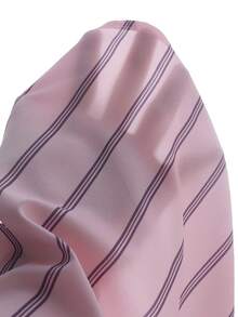 SHEIN Bộ 3 món áo sơ mi tay dài sọc in kỹ thuật số màu vàng, quần dài đen và áo hai dây, phù hợp đi chơi mùa xuân và mùa hè - Hồng - Xem 7