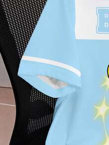 THE POWERPUFF GIRLS X SHEIN 少女圆领卡通字母印花休闲百搭日常短袖T恤 - 白色 - 查看 5