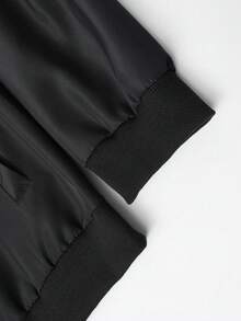 EGENSIO Chaqueta casual con cremallera de unicolor para hombre - Negro - Ver 6