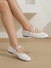 Styleloop Ladies Woven White Flat Shoes, Holiday Atmosphere, Summer Wear, A Must For Travel - White - View 7