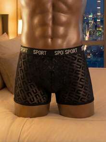 DrisQ Men's Naughty Solid Color Mesh Minimalist Casual Daily Wear Underwear - Black - View 1