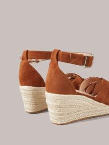 Styleloop Women's Wedge Heel Platform Sandals, Bohemian, Beach Vacation, Western Wind, Summer Wear, Travel Essentials - Brown - View 6