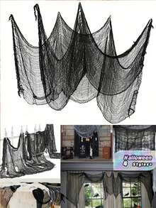 1/2/4Pcs Halloween White Creepy Cloth Spooky Halloween Decoration For Haunted Houses Party SuppliesFor Party Outdoor Or Indoor - White - View 1