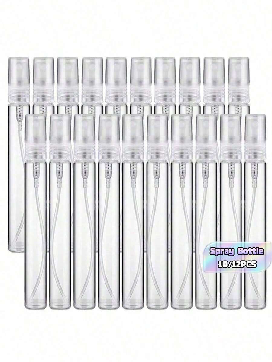 10/12PCS, Portable Glass Refillable Perfume Bottle, For Women Only, With Spray And Perfume Pump, Travel Perfume Bottle - Clear - View 1