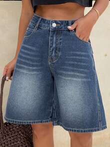 DAZY Women's Distressed Denim Capri Shorts, Casual Sexy Street Style Summer Shorts Y2k Swimming Pastel School Vacation - Blue - View 8