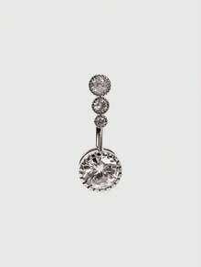 MortiRose 5 pièces Ensembles de bijoux de piercing de corps pour femmes, anneaux de nombril floral cœur sexy de luxe en zircone - Argent - Voir 4