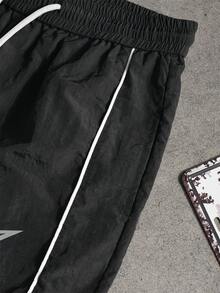 Gym Rark Men's Casual Sports Water-Resistant Drawstring Contrast Trim Pants, Gym - Black - View 3