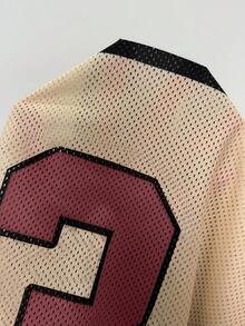 Coolane Camiseta de fútbol para mujer primavera verano Y2K streetwear vintage transpirable de malla con gráficos y patrón de números - Multicolor - Ver 6