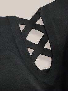 Barelissa 1 pieza Sujetador sin costuras cómodo de talla grande para mujer con doble correa cruzada - Negro - Ver 3