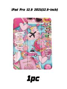 Aesthetic Y2K Pink Graffiti Case Compatible With IPad Air & Pro, Cool Sticker Bomb Printed Smart Tablet Cover, Stylish Maximalist Shell - Multicolor - View 9