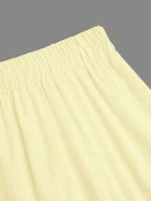 Sunnyshic Falda con decoración de colgante estilo vacaciones talla grande - Amarillo - Ver 5