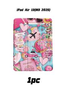 Aesthetic Y2K Pink Graffiti Case Compatible With IPad Air & Pro, Cool Sticker Bomb Printed Smart Tablet Cover, Stylish Maximalist Shell - Multicolor - View 8
