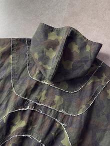 ROMWE MEN Goth Men's Fashion Camouflage Pattern Sleeveless Hooded Denim Vest - Multicolor - View 8
